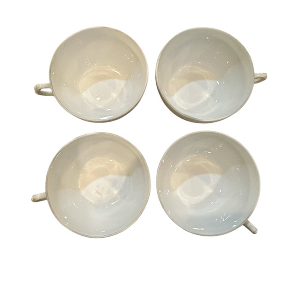 Vintage RICHARD GINORI Italy "Vecchio" Bianco White set of 4 tea cups(CUPS ONLY) - Picture 4 of 7